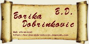 Borika Dobrinković vizit kartica